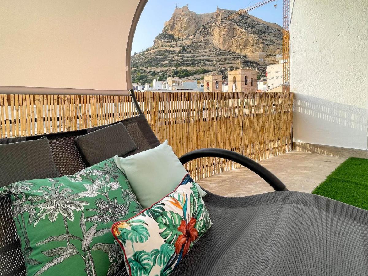 La Terraza. Vistas Al Castillo A 1 Min. De La Playa Alicante Luaran gambar